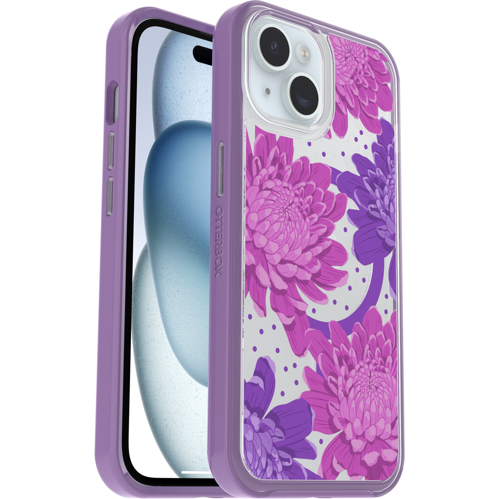 iPhone 15, iPhone 14, and iPhone 13 Symmetry Series Clear Case for MagSafe Fluttering Flora - Image 27776