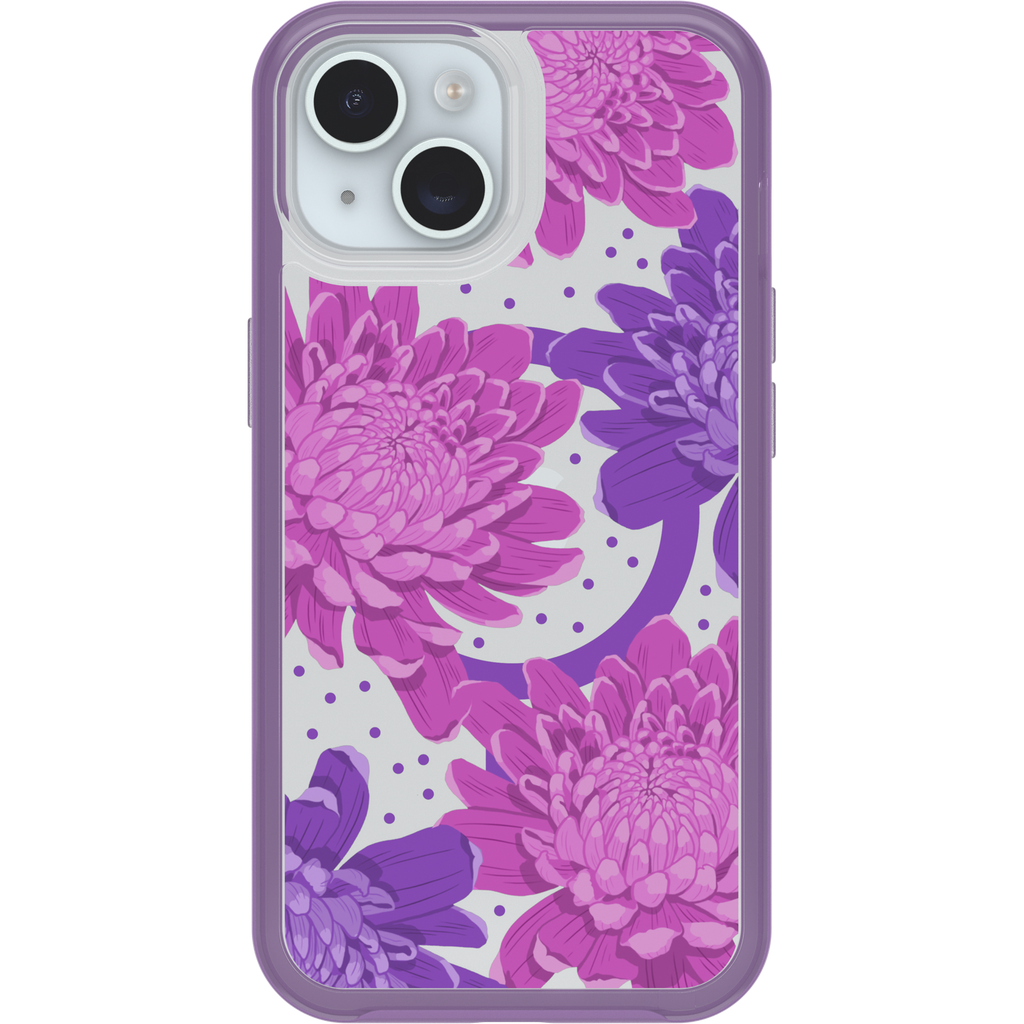 iPhone 15, iPhone 14, and iPhone 13 Symmetry Series Clear Case for MagSafe Fluttering Flora - Image 27777