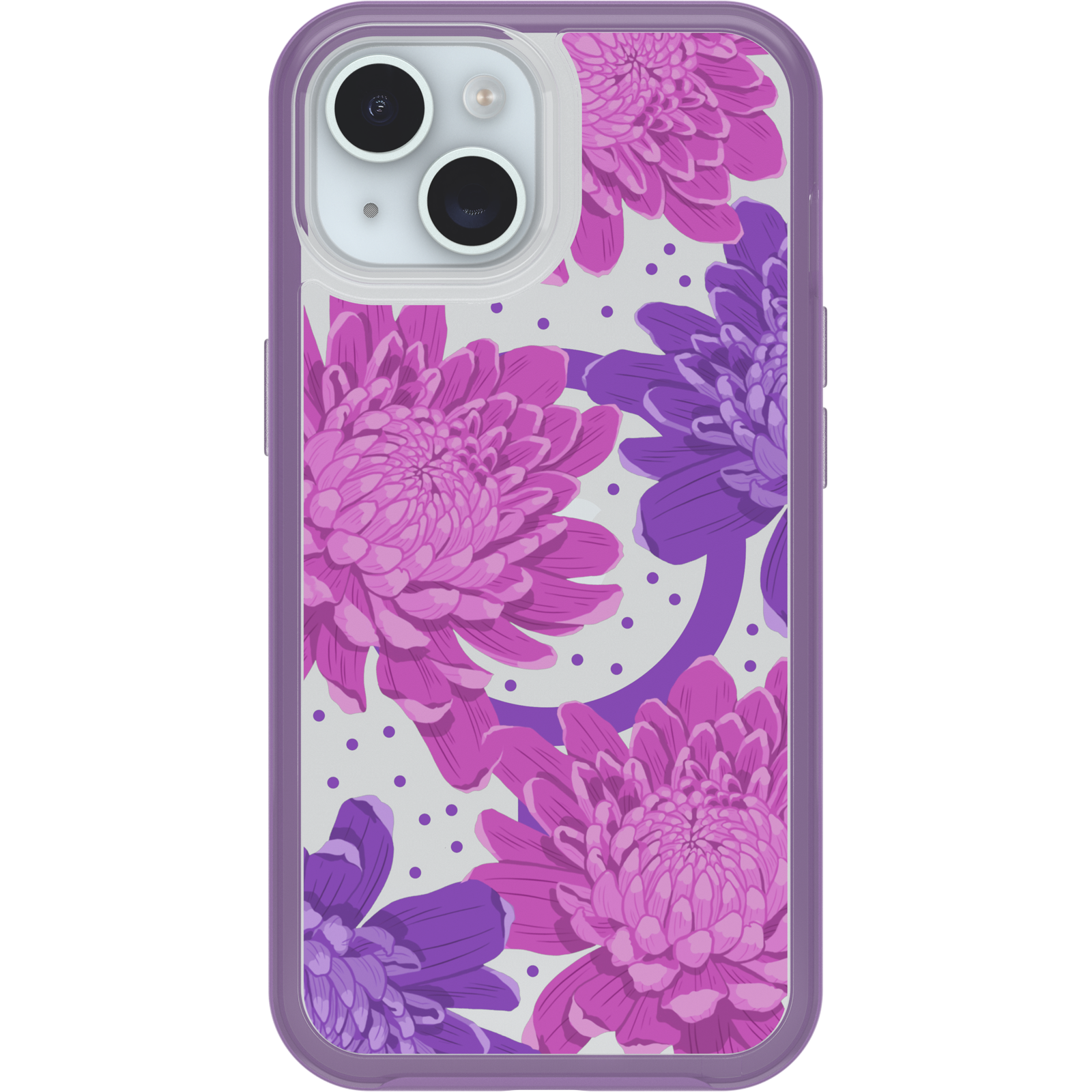 iPhone 15, iPhone 14, and iPhone 13 Symmetry Series Clear Case for MagSafe Fluttering Flora - Image 27777