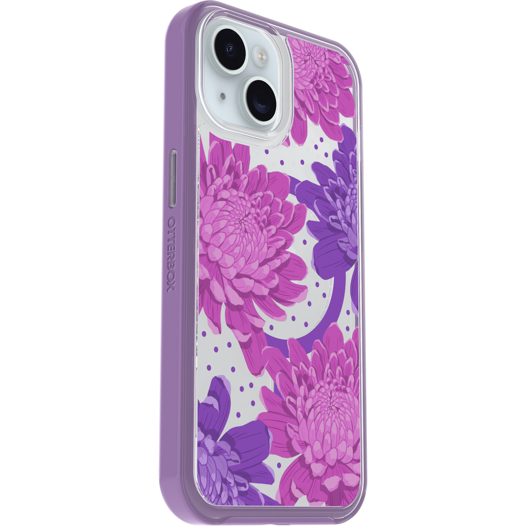 iPhone 15, iPhone 14, and iPhone 13 Symmetry Series Clear Case for MagSafe Fluttering Flora - Image 27778