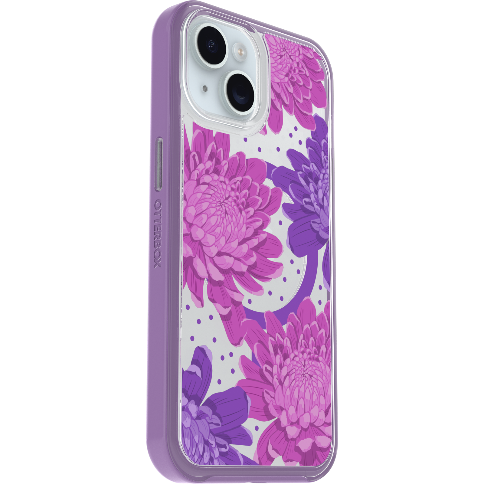 iPhone 15, iPhone 14, and iPhone 13 Symmetry Series Clear Case for MagSafe Fluttering Flora - Image 27778