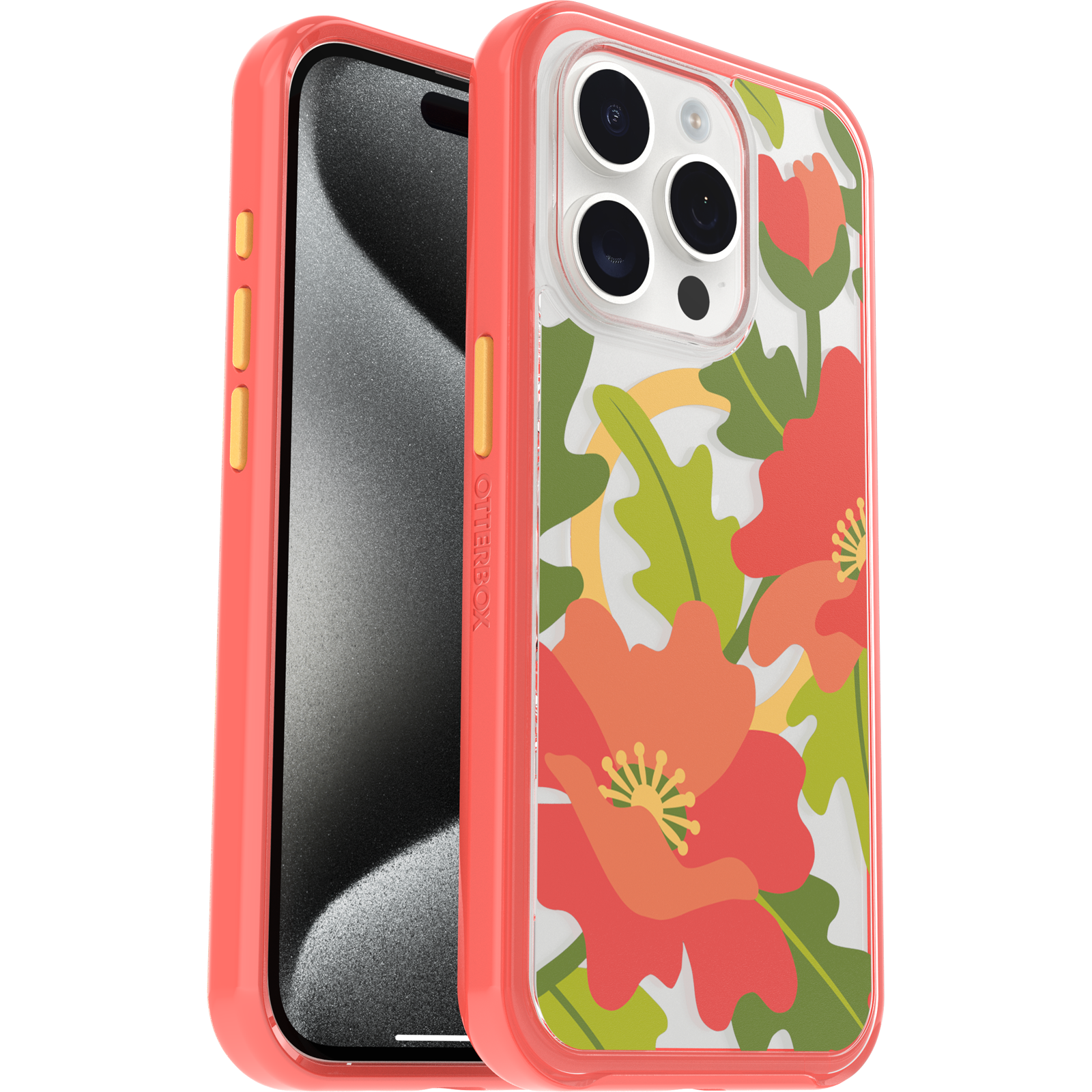 iPhone 15 Pro Symmetry Series Clear Case for MagSafe Fluttering Flora - Image 28222