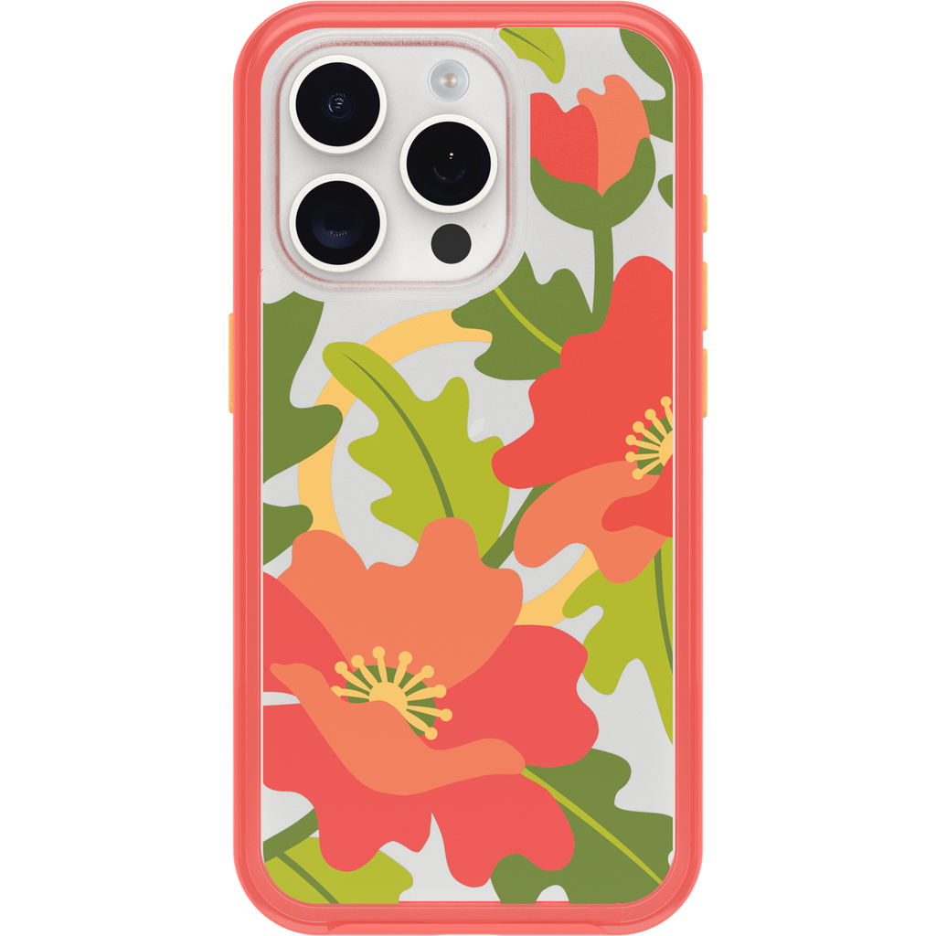 iPhone 15 Pro Symmetry Series Clear Case for MagSafe Fluttering Flora - Image 28223