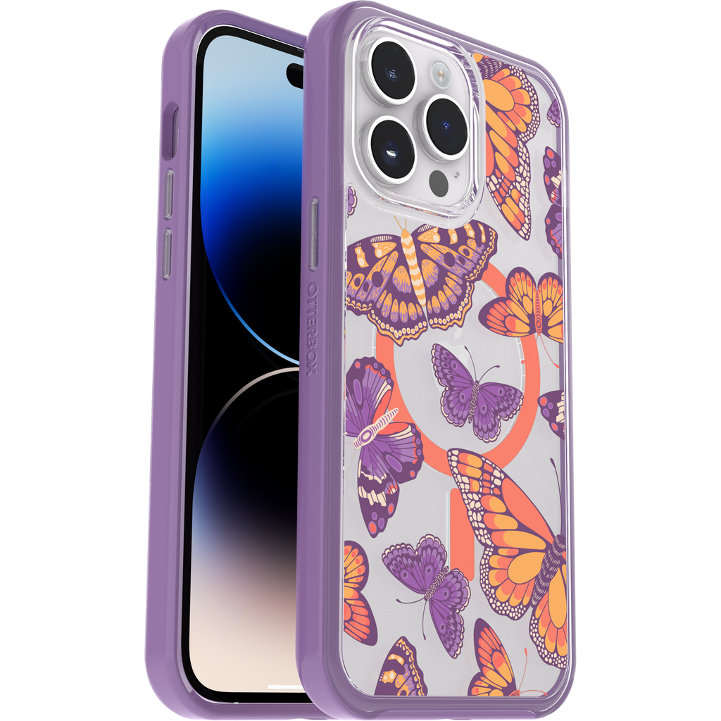iPhone 14 Pro Max Symmetry Series Clear Case for MagSafe Fluttering Flora - Image 28880