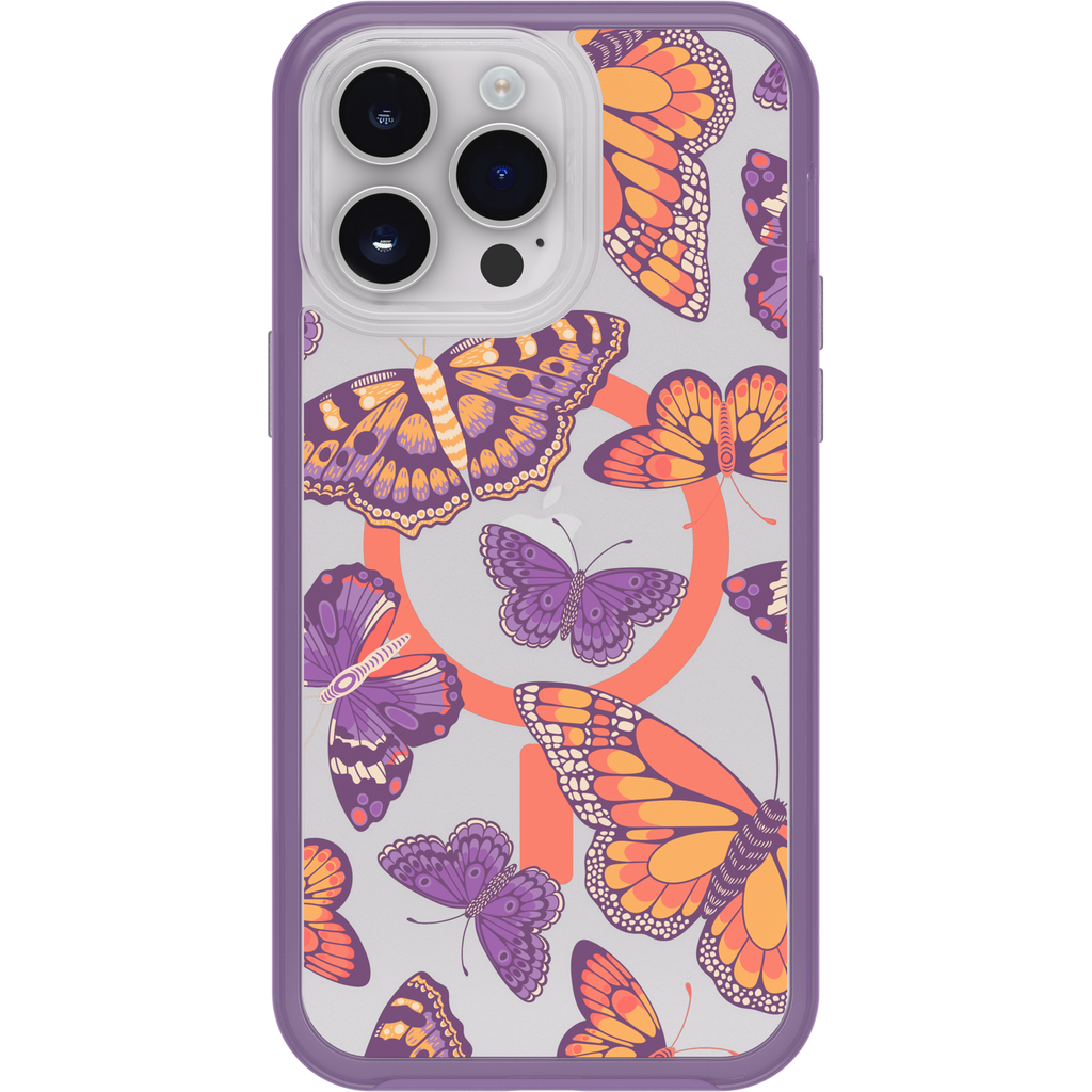 iPhone 14 Pro Max Symmetry Series Clear Case for MagSafe Fluttering Flora - Image 28881