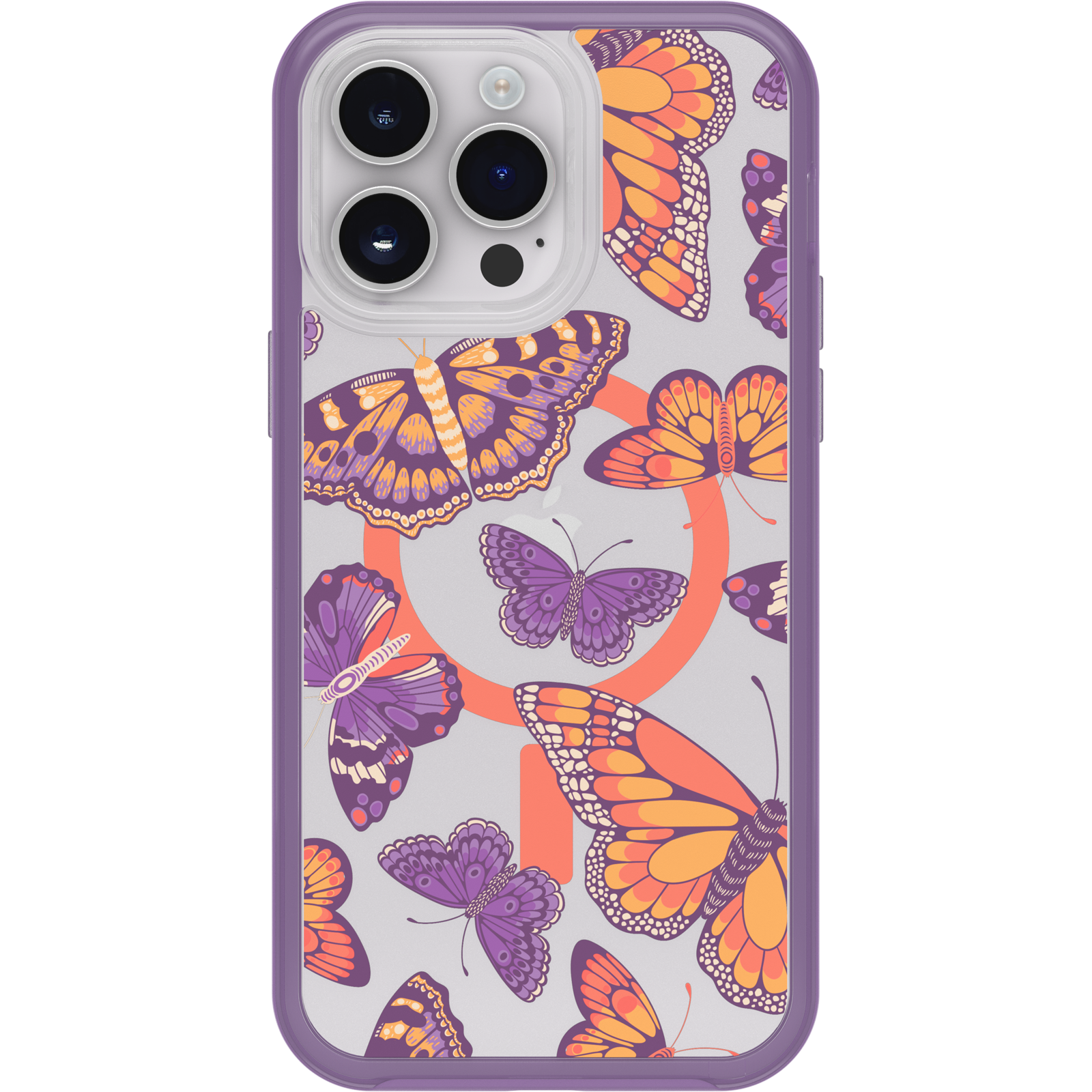 iPhone 14 Pro Max Symmetry Series Clear Case for MagSafe Fluttering Flora - Image 28881