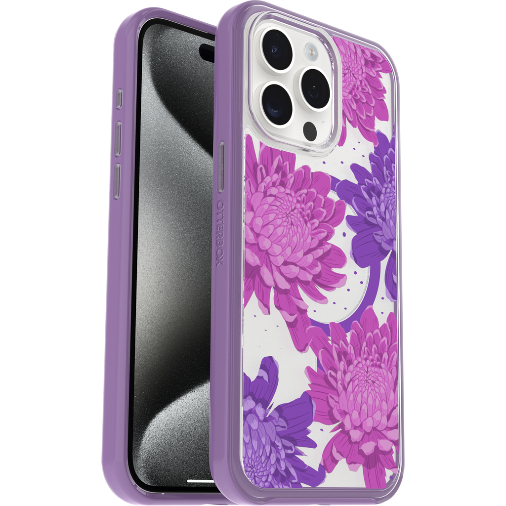 iPhone 15 Pro Max Symmetry Series Clear Case for MagSafe Fluttering Flora - Image 28298