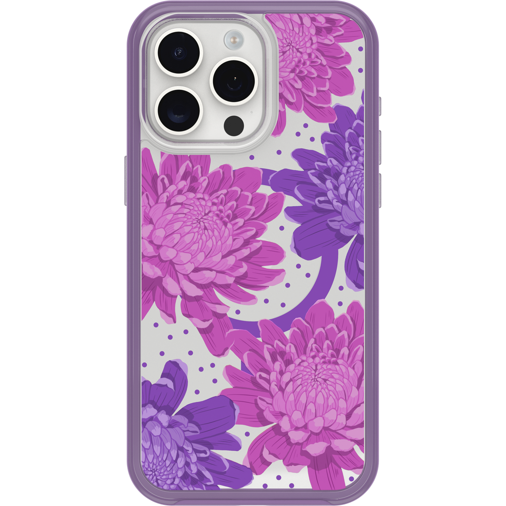 iPhone 15 Pro Max Symmetry Series Clear Case for MagSafe Fluttering Flora - Image 28299