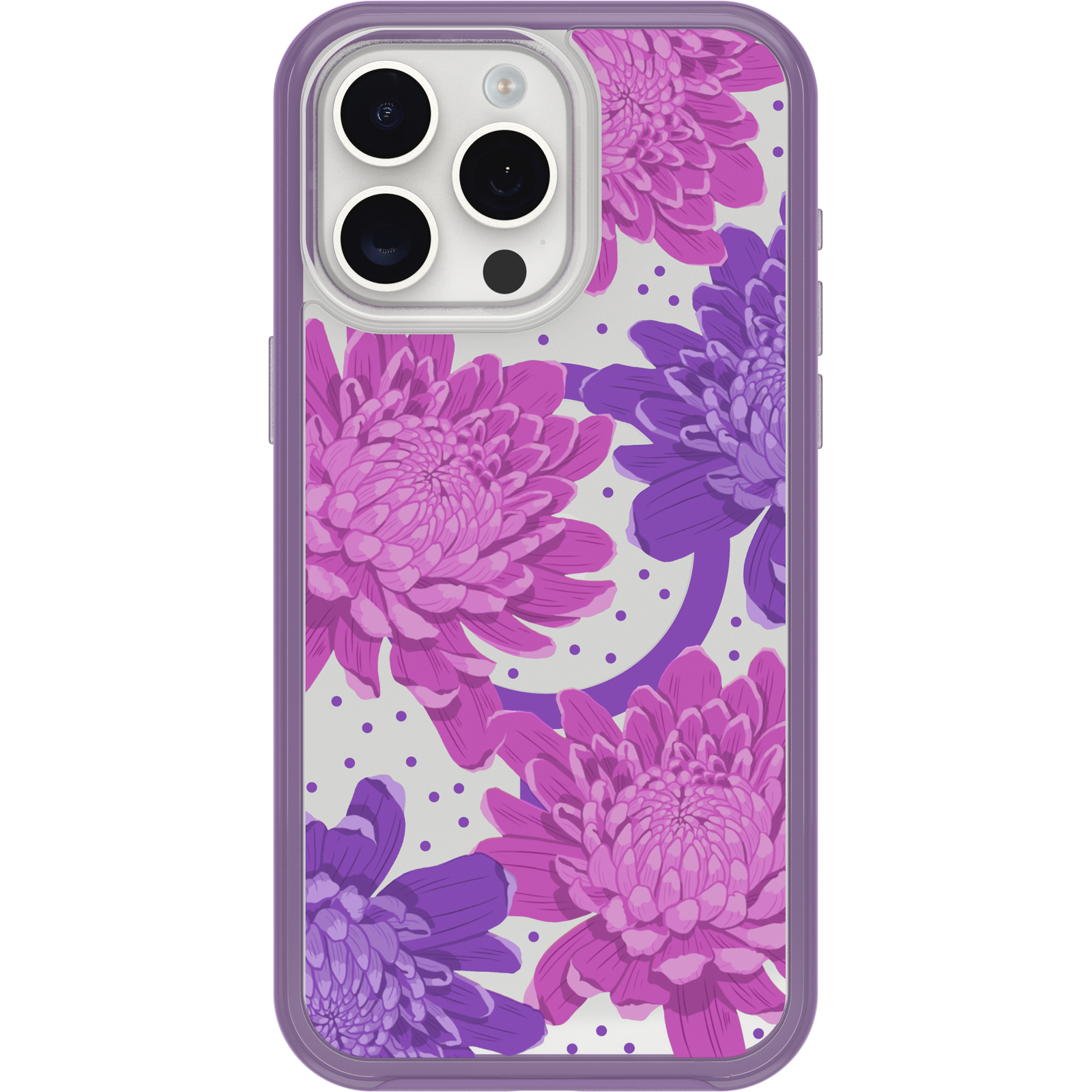 iPhone 15 Pro Max Symmetry Series Clear Case for MagSafe Fluttering Flora - Image 28299