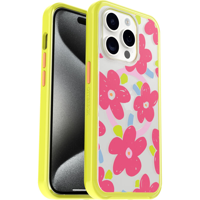 product image 1 - iPhone 15 Pro Case Symmetry Series Clear for MagSafe Fluttering Flora