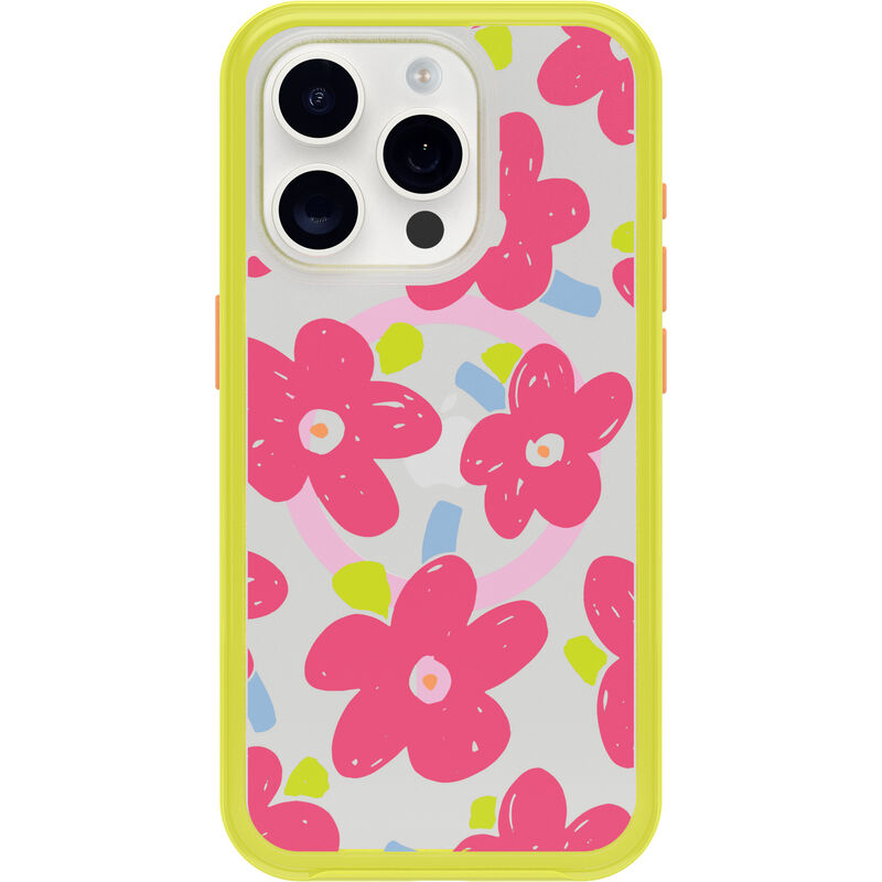 product image 2 - iPhone 15 Pro Case Symmetry Series Clear for MagSafe Fluttering Flora
