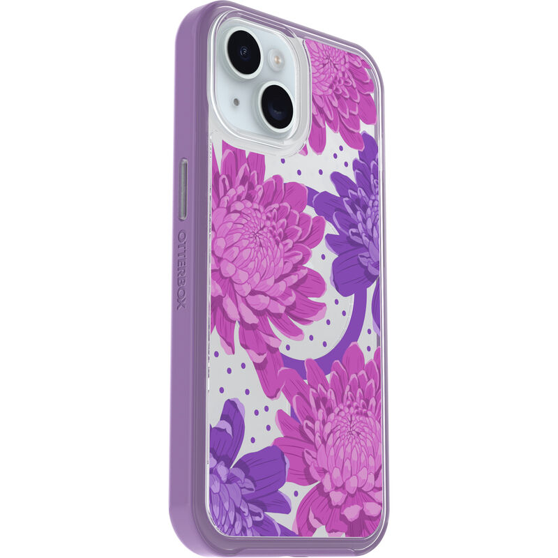 product image 3 - iPhone 15, iPhone 14, and iPhone 13 Case Symmetry Series Clear for MagSafe Fluttering Flora
