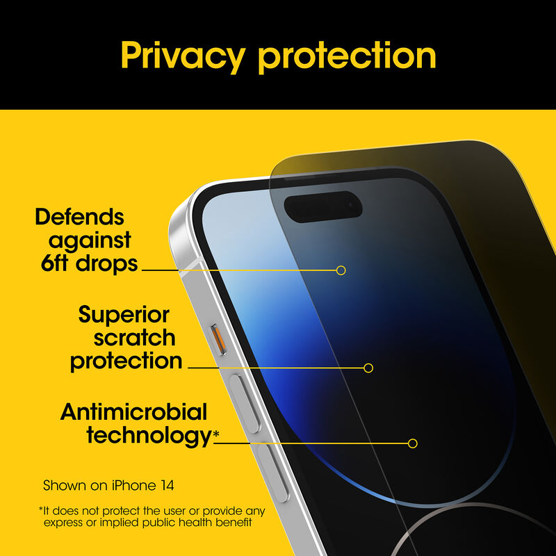 iPhone 15 Pro (6.1) 2 Way Privacy Tempered Glass Screen Protector
